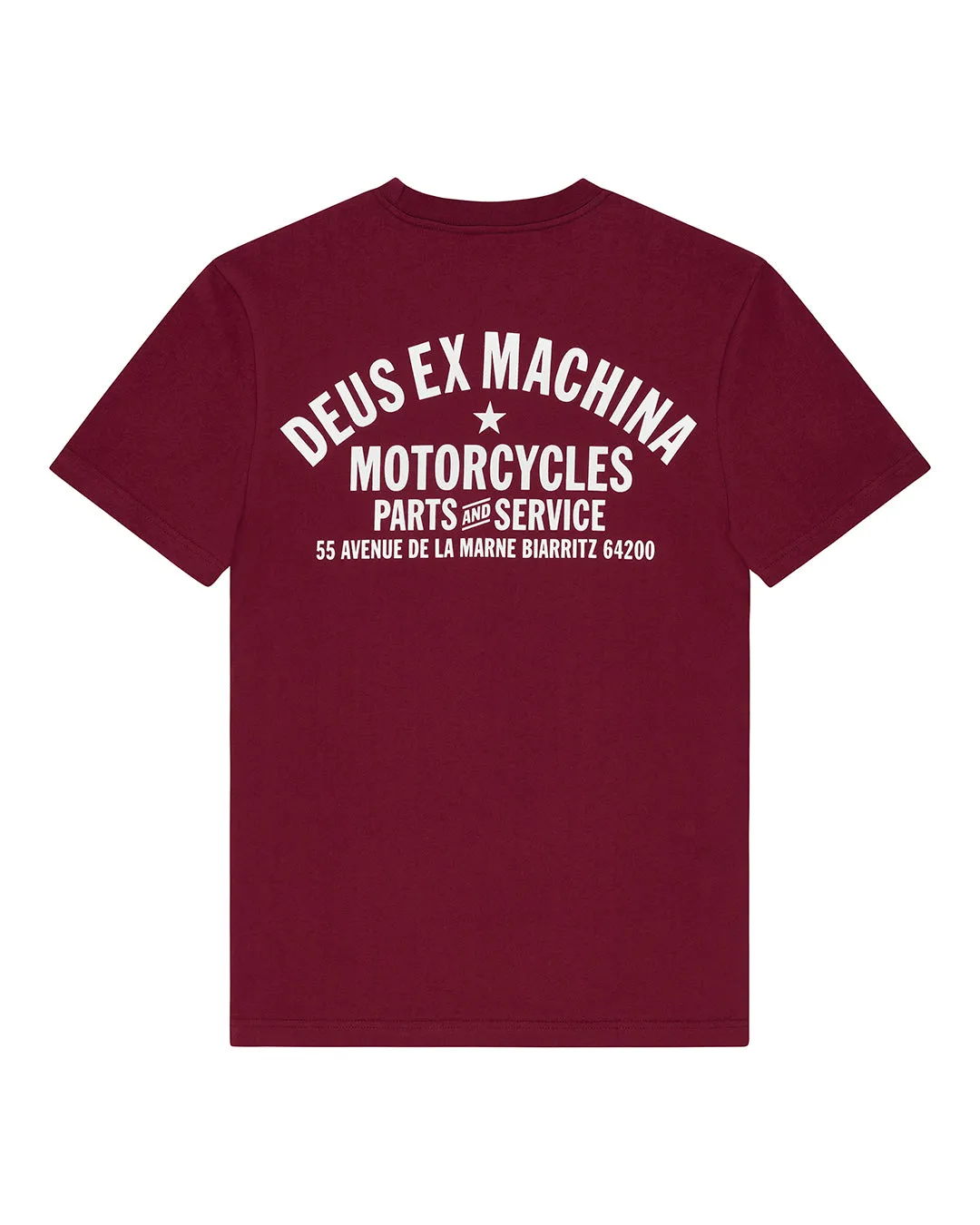 Biarritz Address Tee - Burgundy sold by Deus Ex Machina