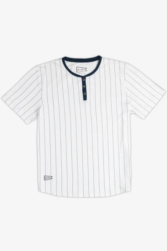 Pinstripe Henley Tee made by Kennedy Gray