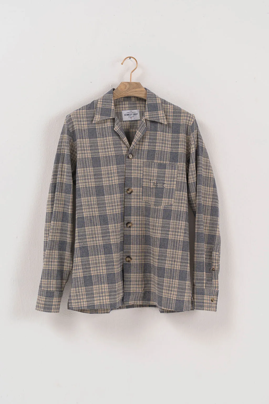 Light Plaid Linen Shirt sold by Kennedy Gray