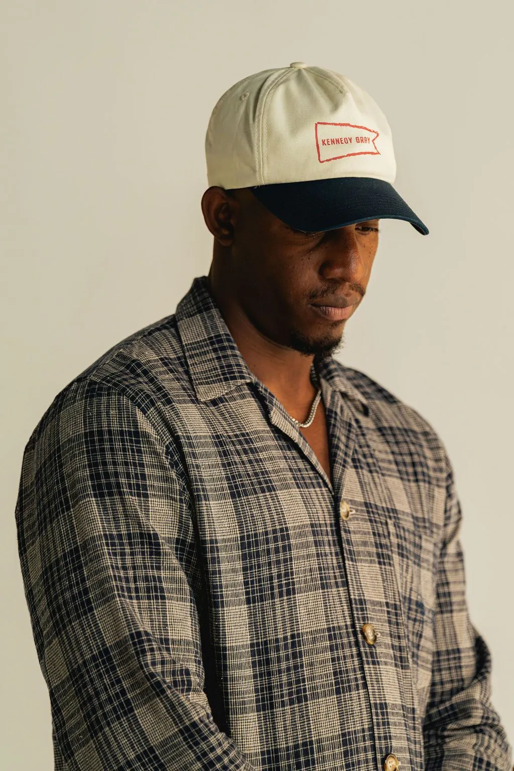 Navy Plaid Linen Shirt sold by Kennedy Gray product image thumbnail 5