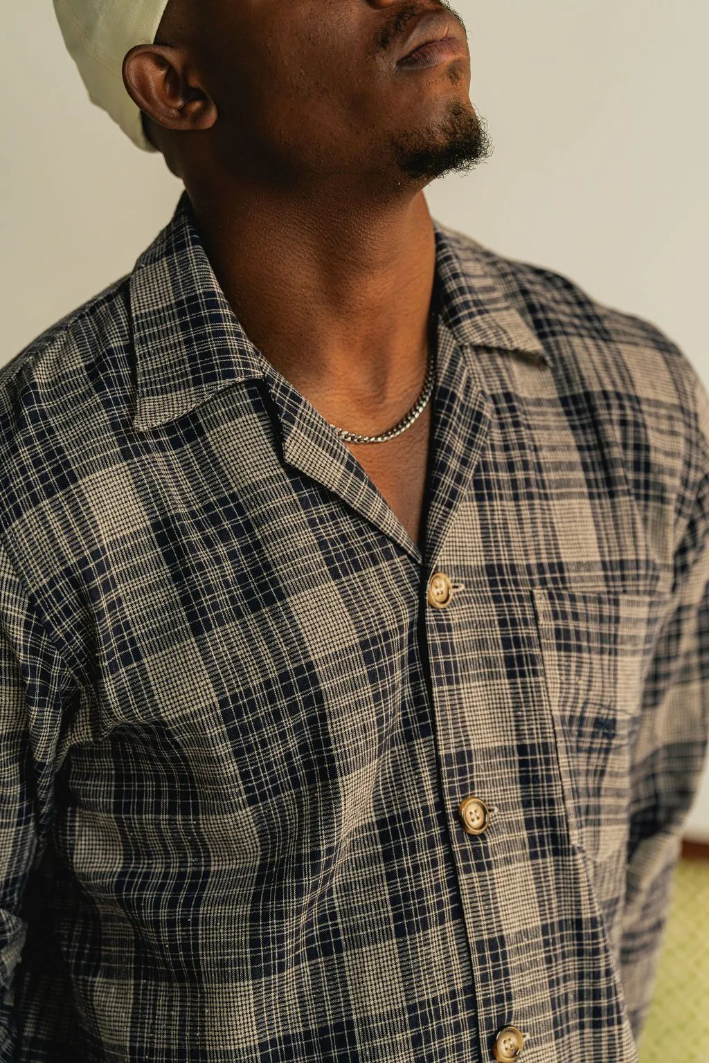 Navy Plaid Linen Shirt sold by Kennedy Gray product image thumbnail 2