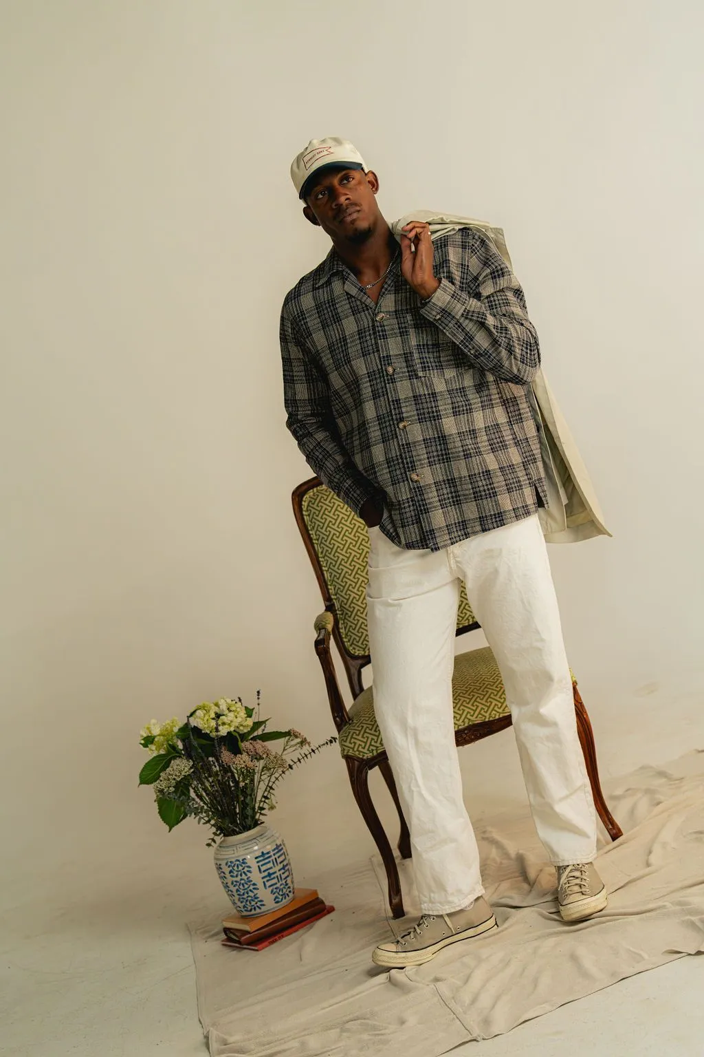 Navy Plaid Linen Shirt sold by Kennedy Gray product image thumbnail 4