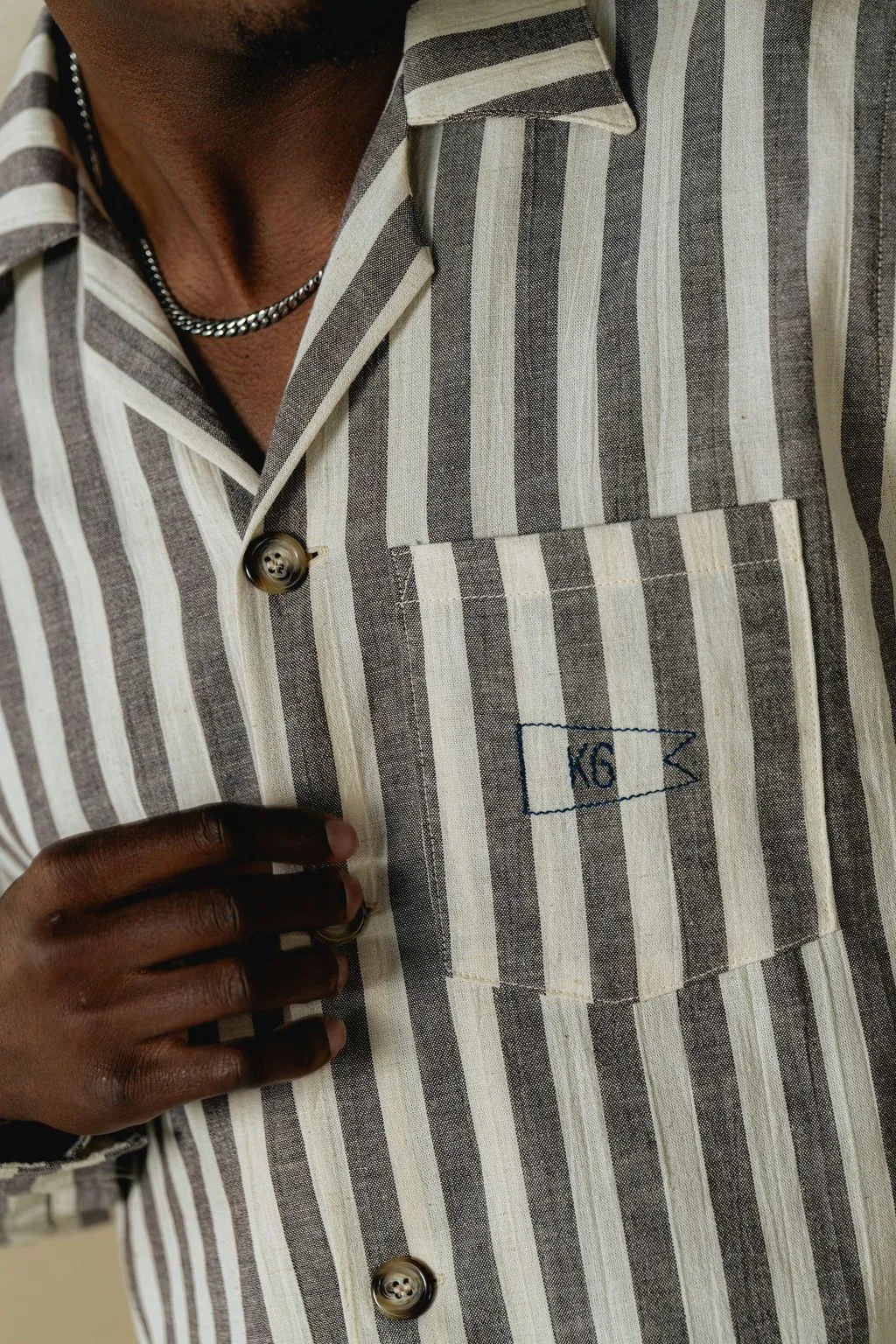 Brown Nautical Stripe Shirt sold by Kennedy Gray product image thumbnail 2