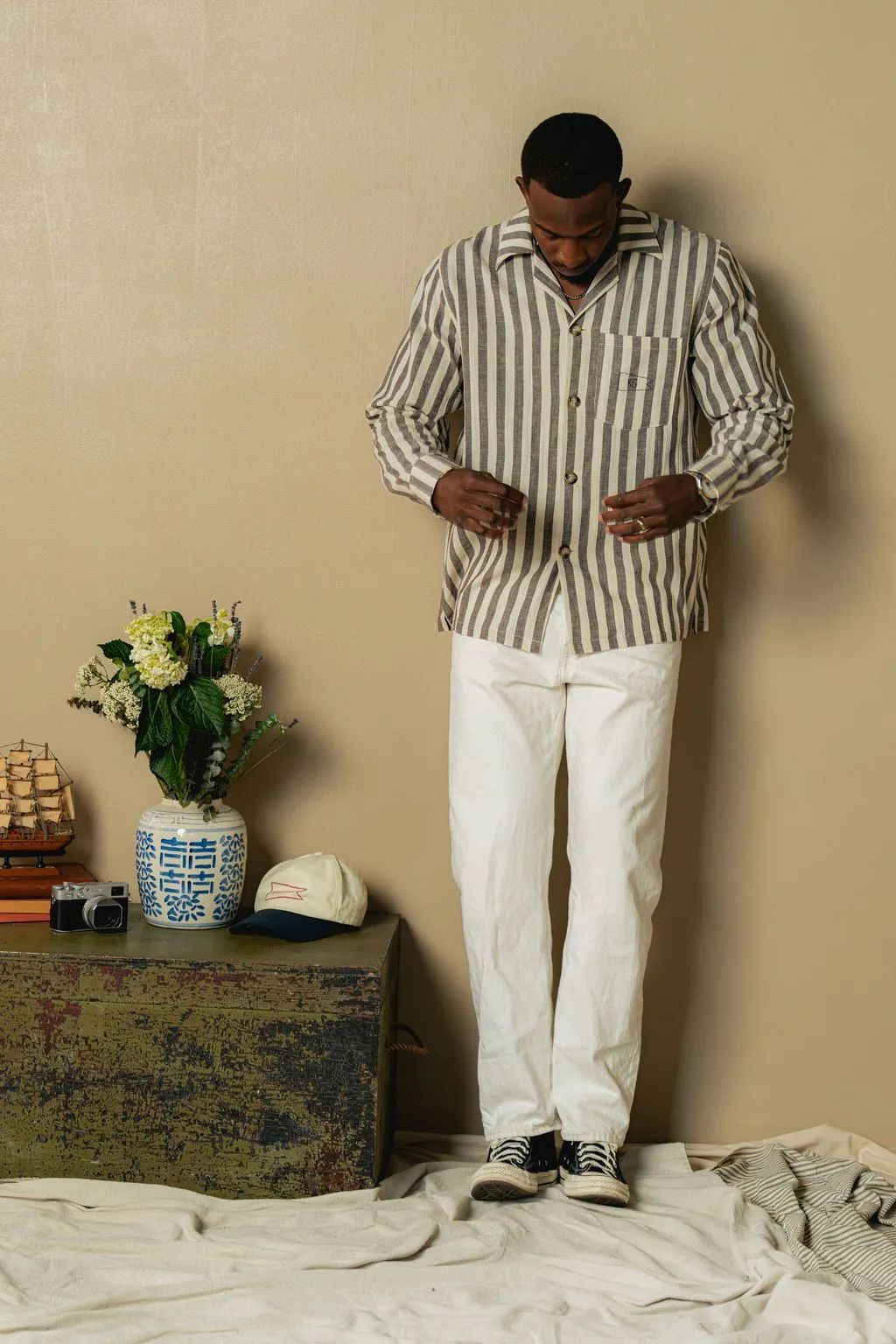 Brown Nautical Stripe Shirt sold by Kennedy Gray product image thumbnail 5