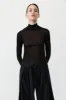 Sheer Ruched Top - Black sold by St. Agni