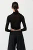 Sheer Ruched Top - Black sold by St. Agni