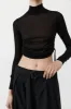 Sheer Ruched Top - Black sold by St. Agni