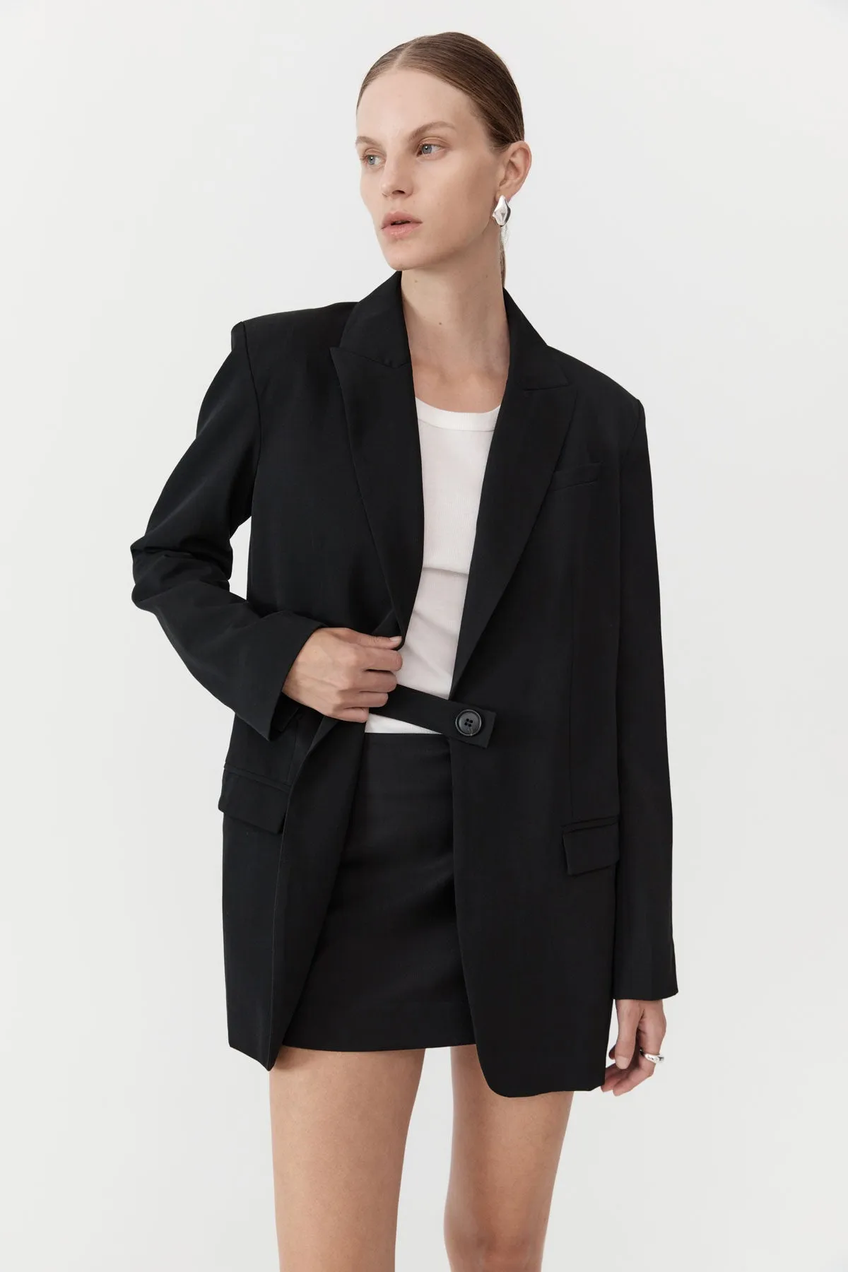 Belt Detail Blazer - Black sold by St. Agni product image thumbnail 2