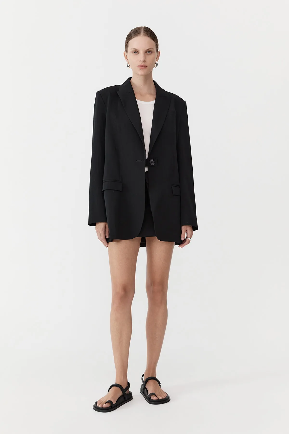 Belt Detail Blazer - Black sold by St. Agni product image thumbnail 5