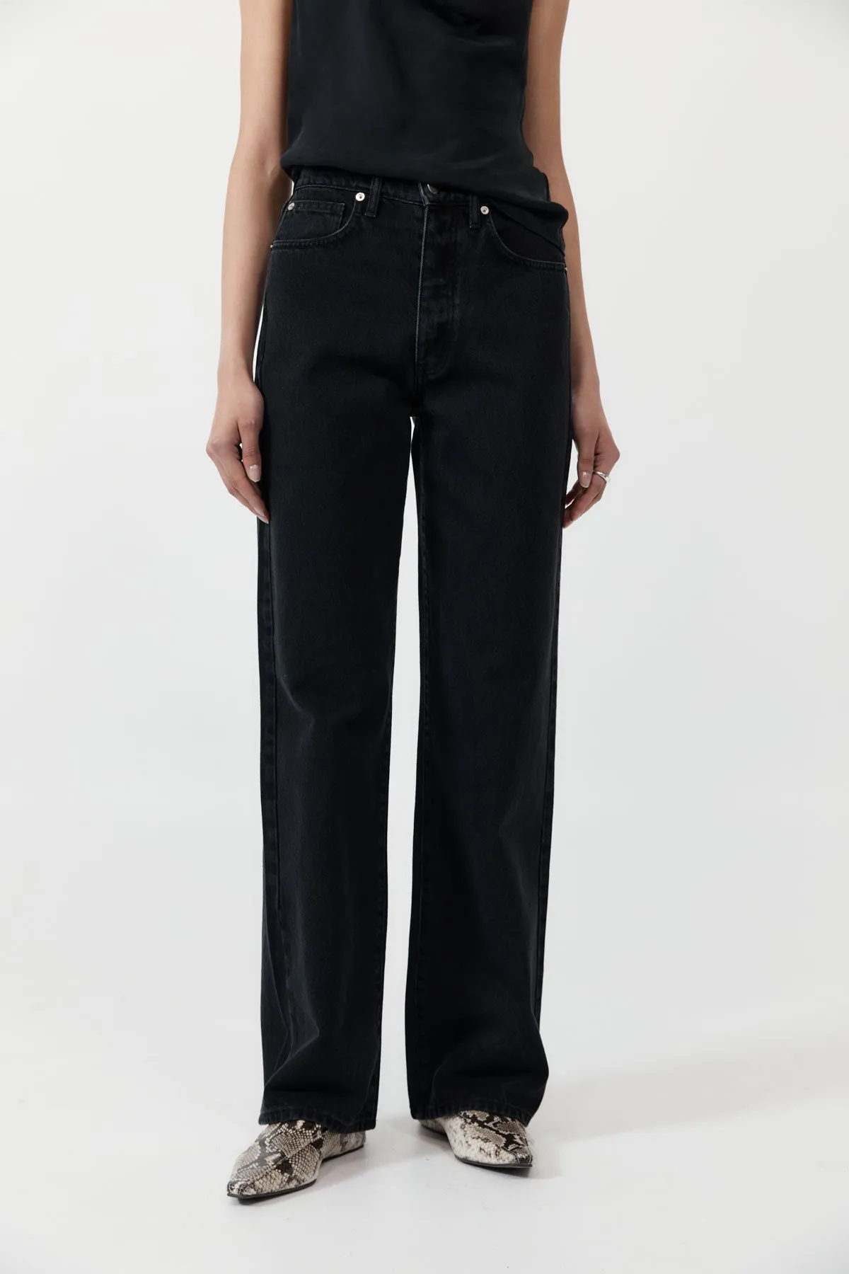 Mid Rise Wide Leg - Washed Black sold by St. Agni product image thumbnail 2