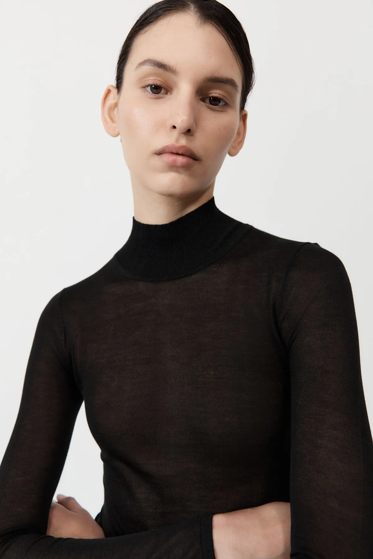 Sheer Ruched Dress - Black sold by St. Agni product image thumbnail 3