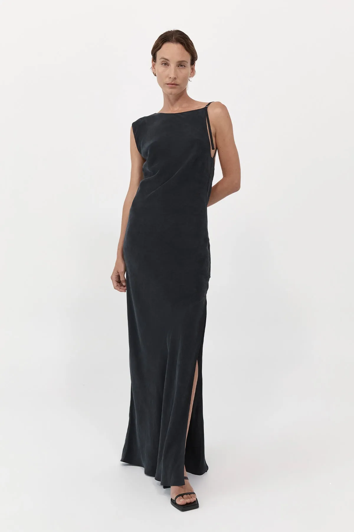 Sophia Drape Dress - Washed Black sold by St. Agni product image thumbnail 3
