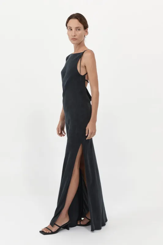 Sophia Drape Dress - Washed Black sold by St. Agni