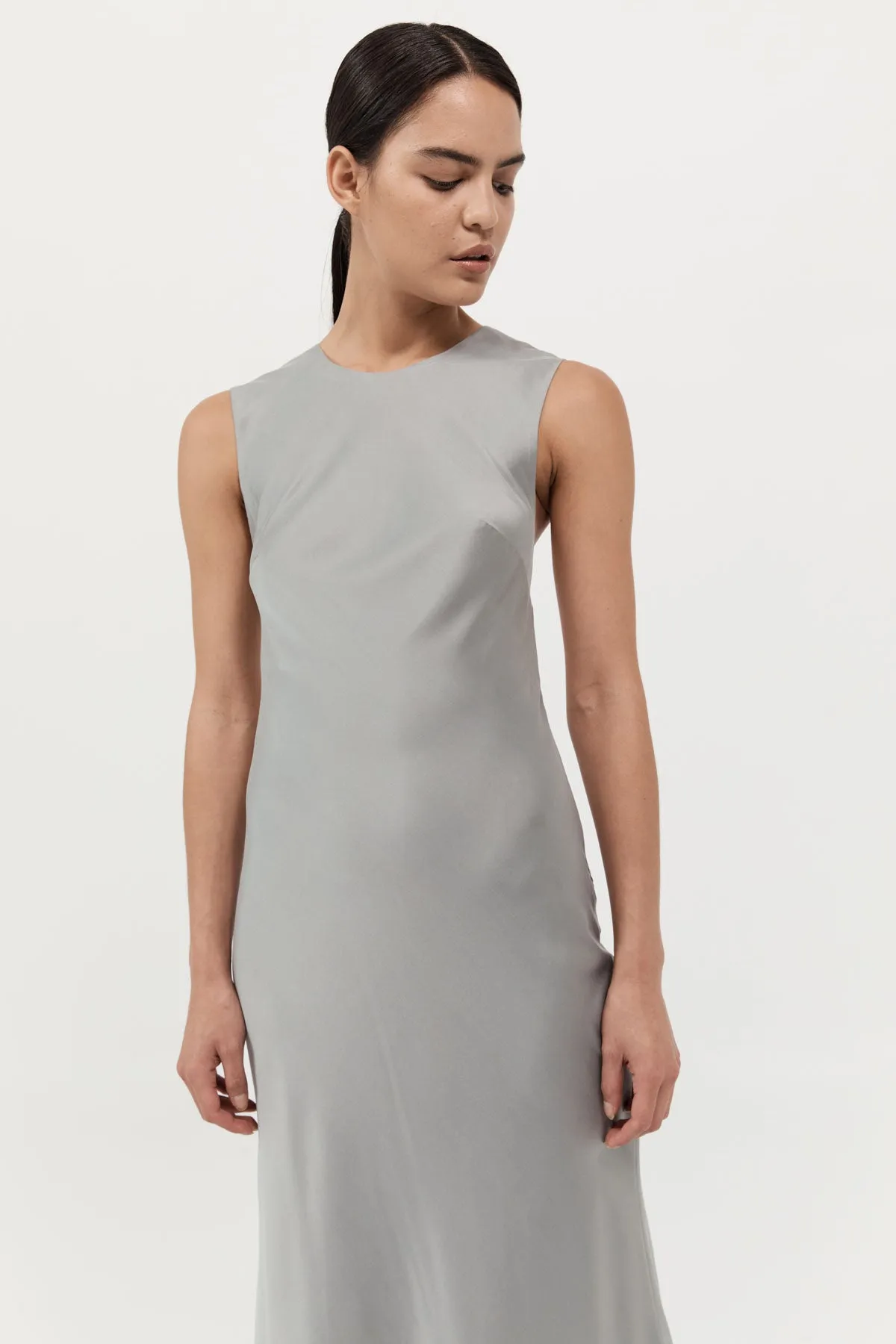 Soft Silk Rouleau Tie Dress - Silver sold by St. Agni product image thumbnail 5