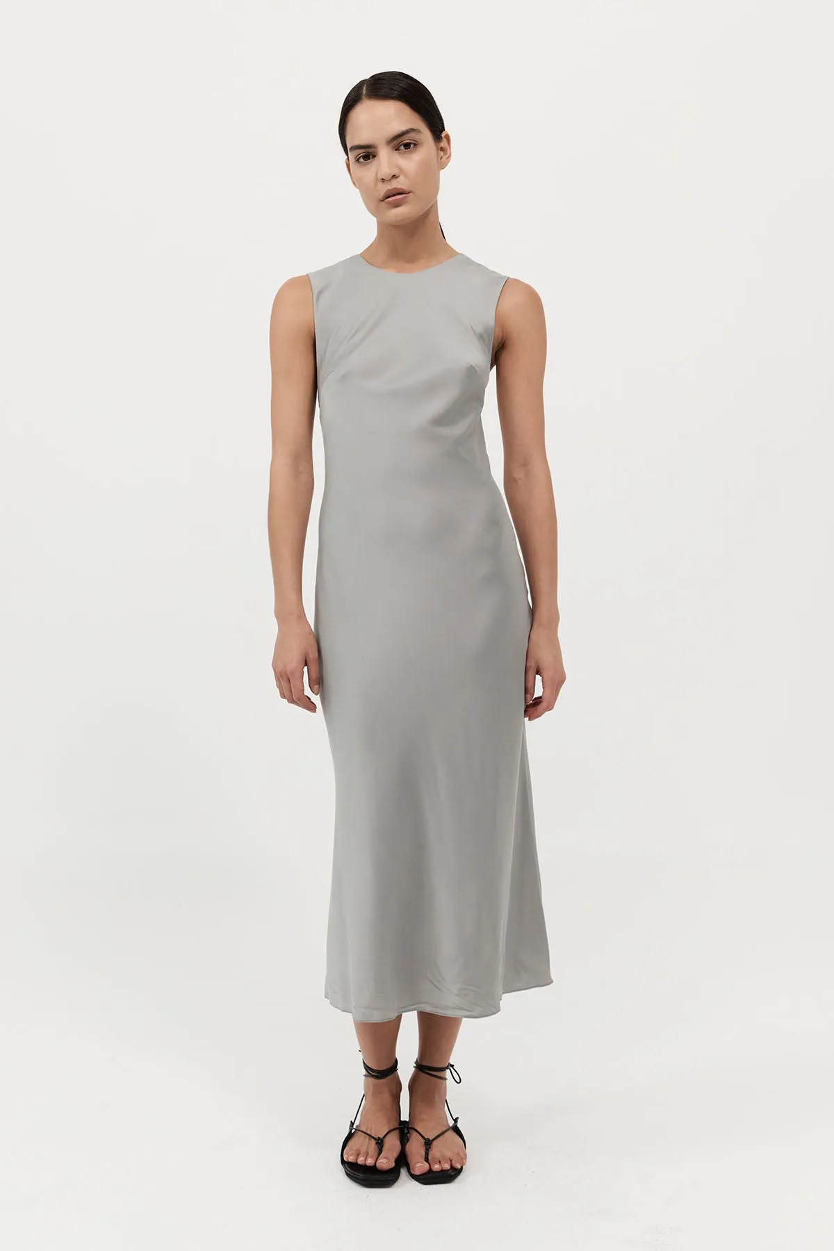 Soft Silk Rouleau Tie Dress - Silver sold by St. Agni product image thumbnail 3