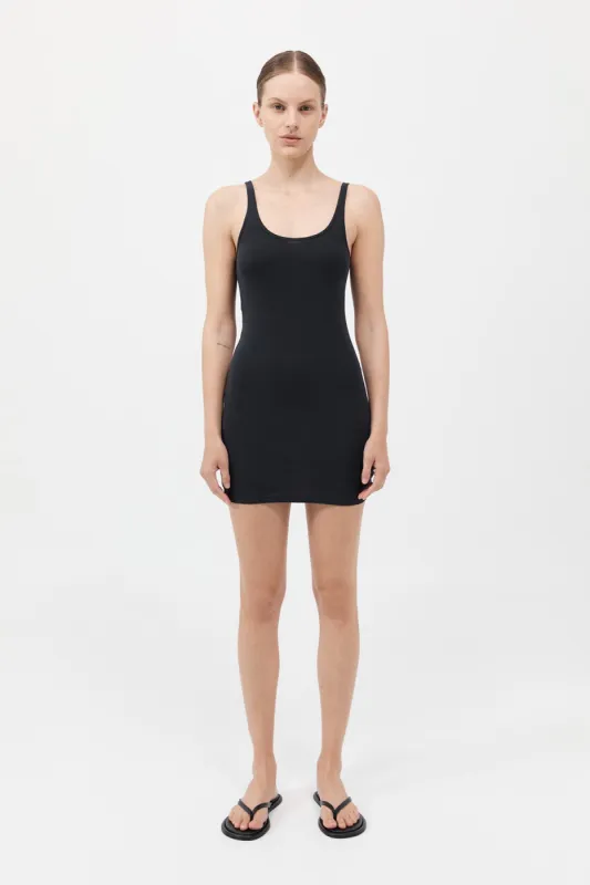 Organic Cotton Slip Dress - Black sold by St. Agni