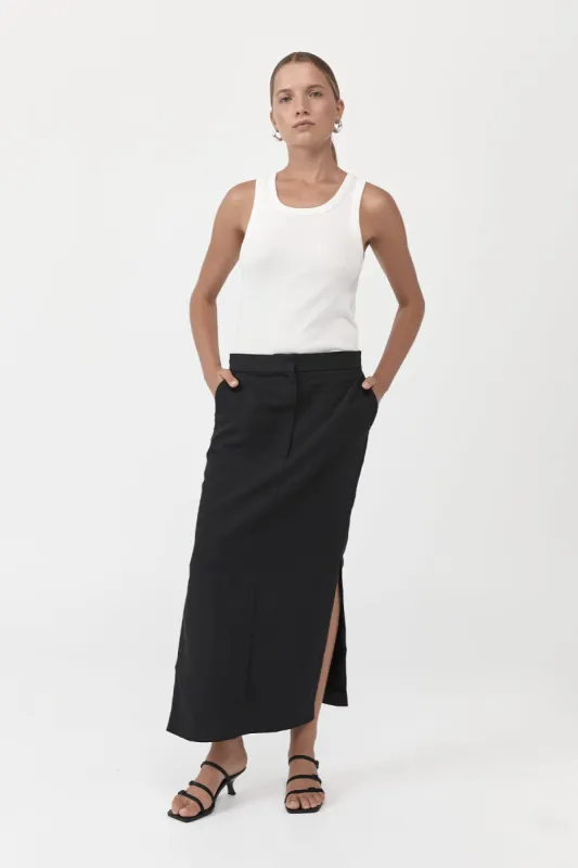 Low waisted Tailored Skirt - Black sold by St. Agni