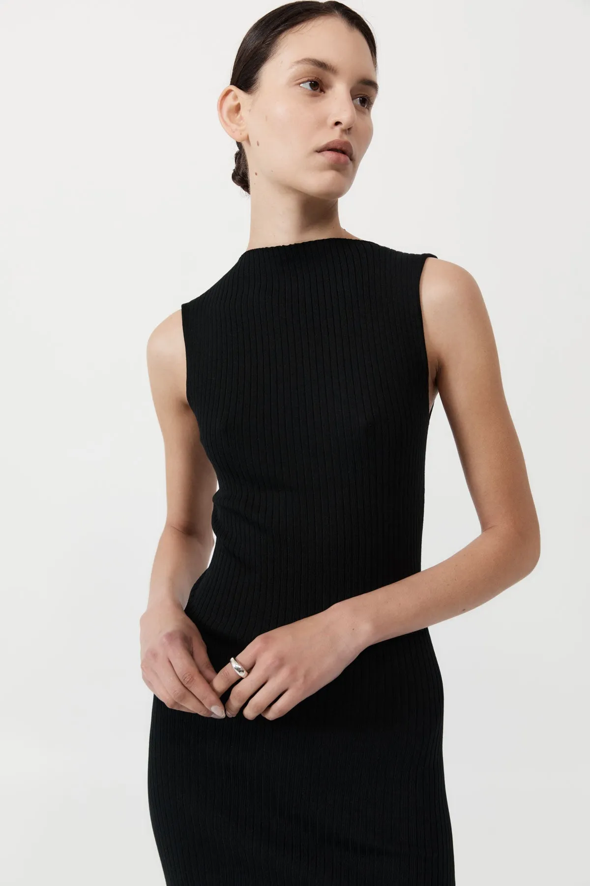 Cut Away Knit Dress - Black sold by St. Agni product image thumbnail 2