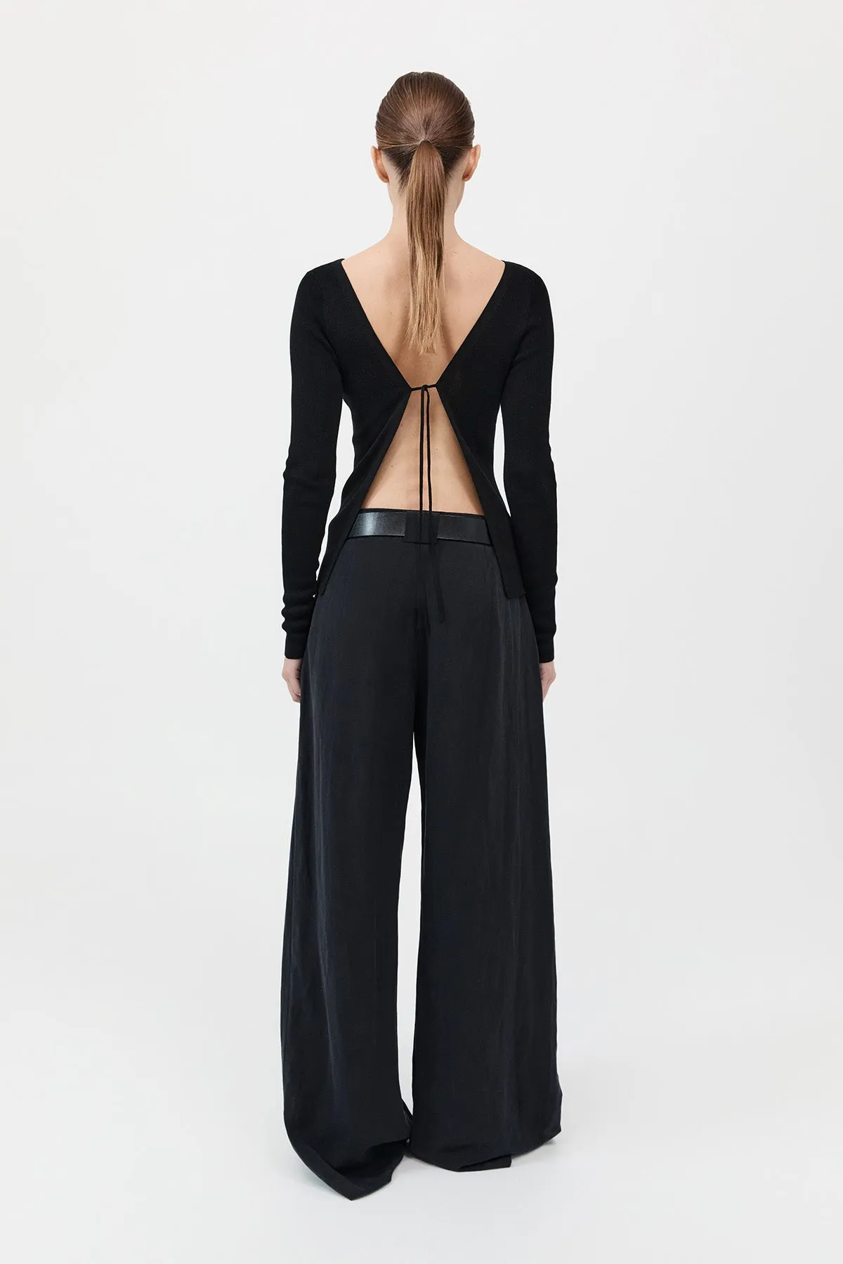 Wide Leg Pleat Pants - Black sold by St. Agni product image thumbnail 4