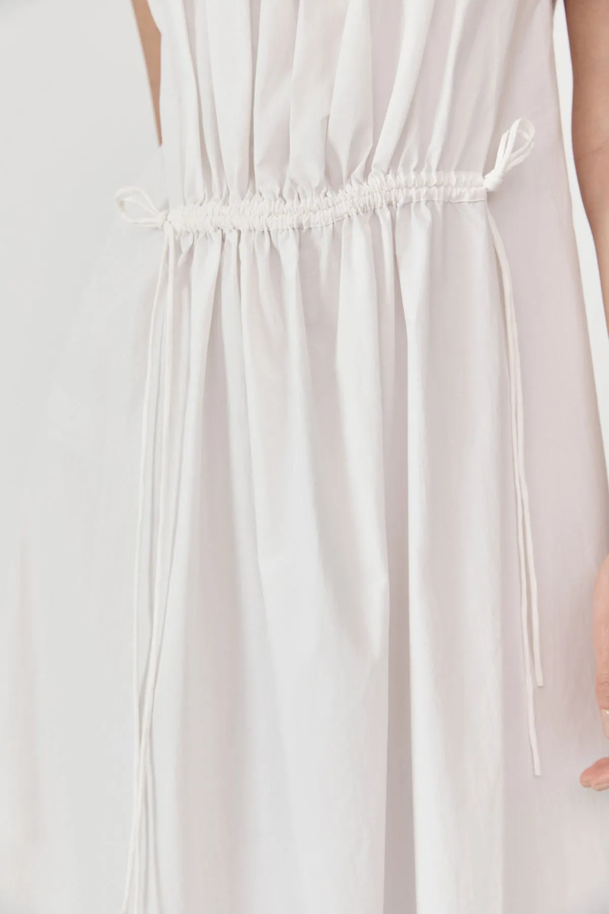 Relaxed Drawstring Dress - White sold by St. Agni product image thumbnail 3