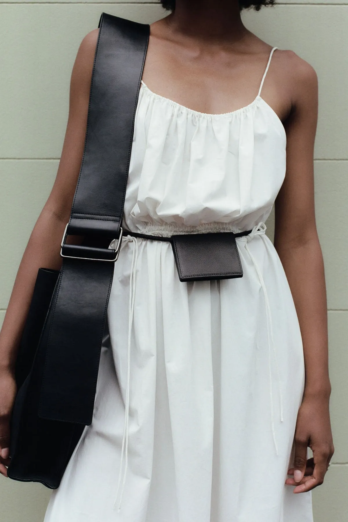 Relaxed Drawstring Dress - White sold by St. Agni product image thumbnail 5