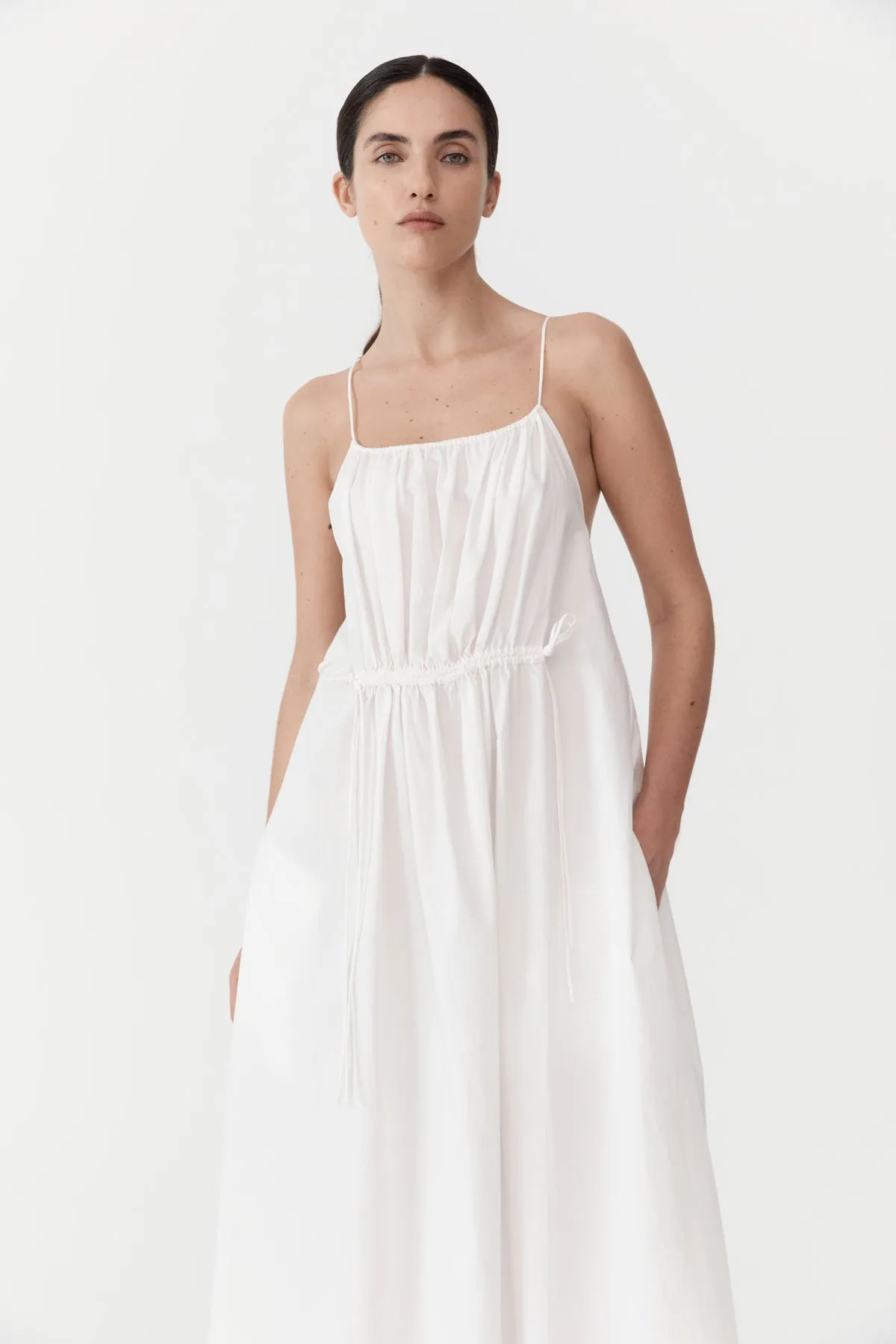 Relaxed Drawstring Dress - White sold by St. Agni product image thumbnail 2