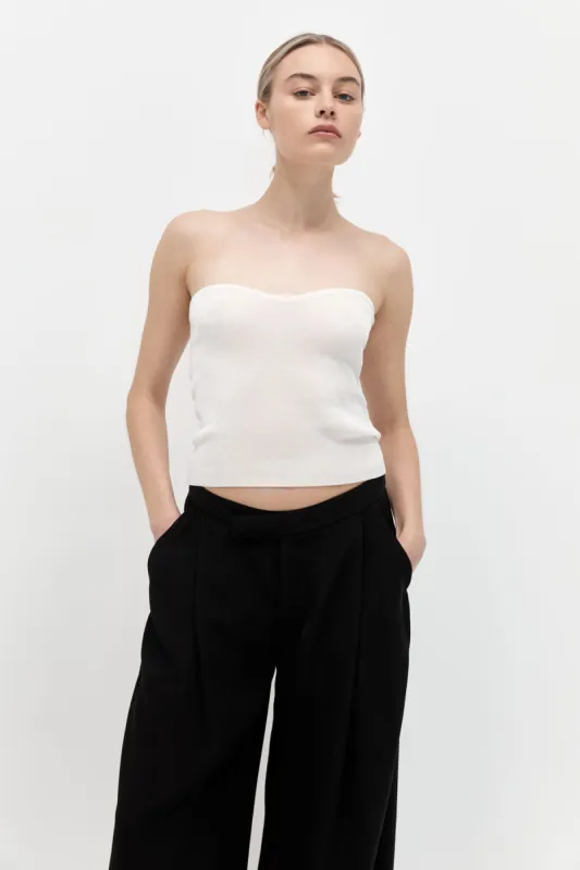 Curve Knit Top - White made by St. Agni