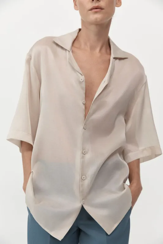 Relaxed Collar Shirt - Birch made by St. Agni