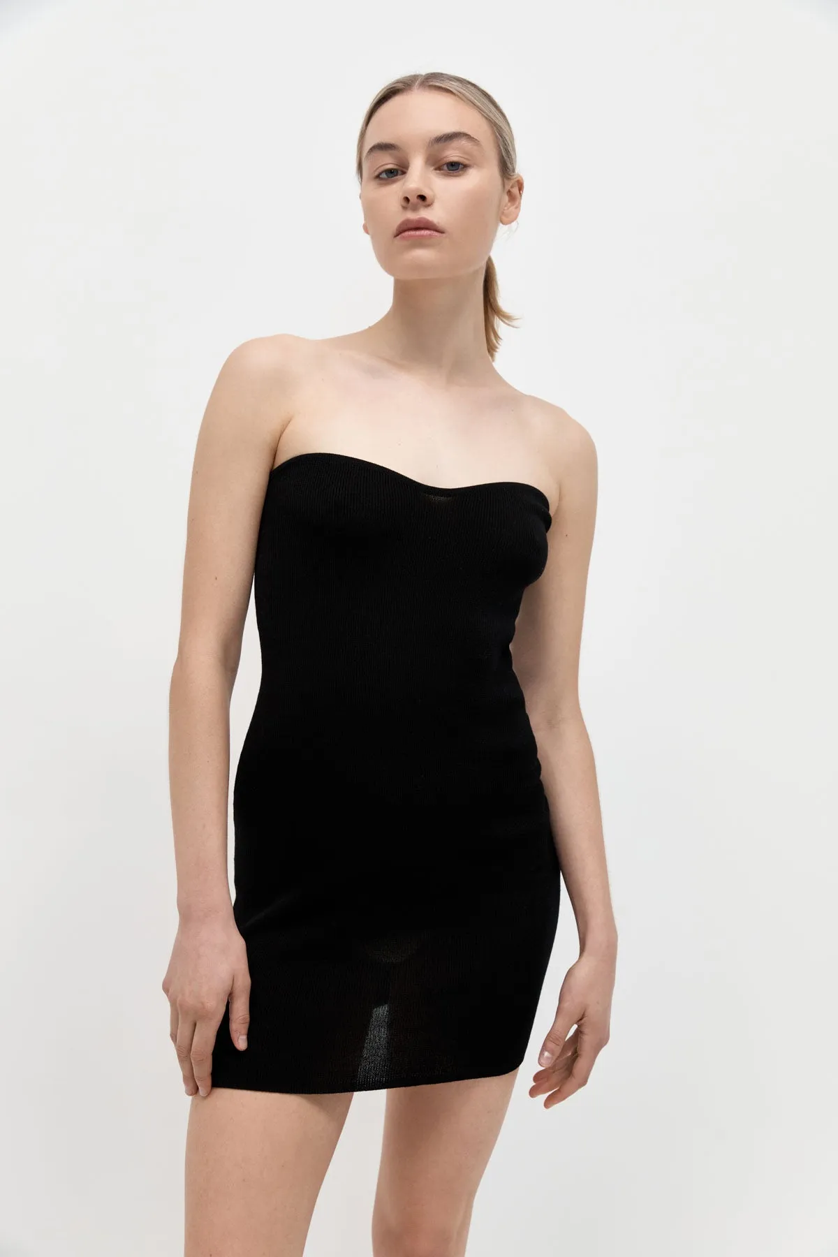 Curve Knit Mini Dress - Black sold by St. Agni