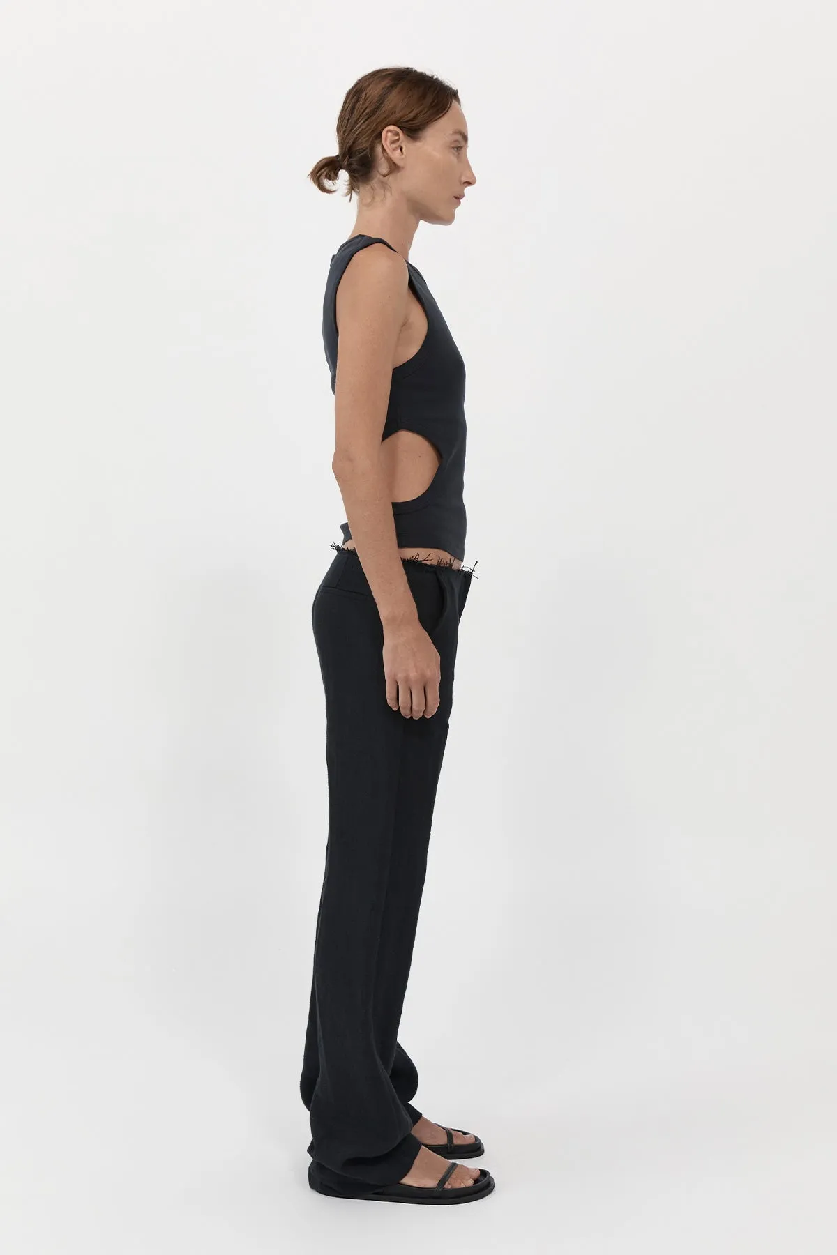 Low Waist Raw Edge Pants - Black sold by St. Agni product image thumbnail 2