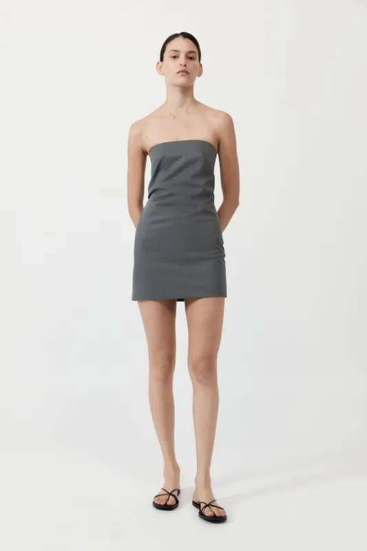 Tuck Mini Dress - Pewter Grey sold by St. Agni