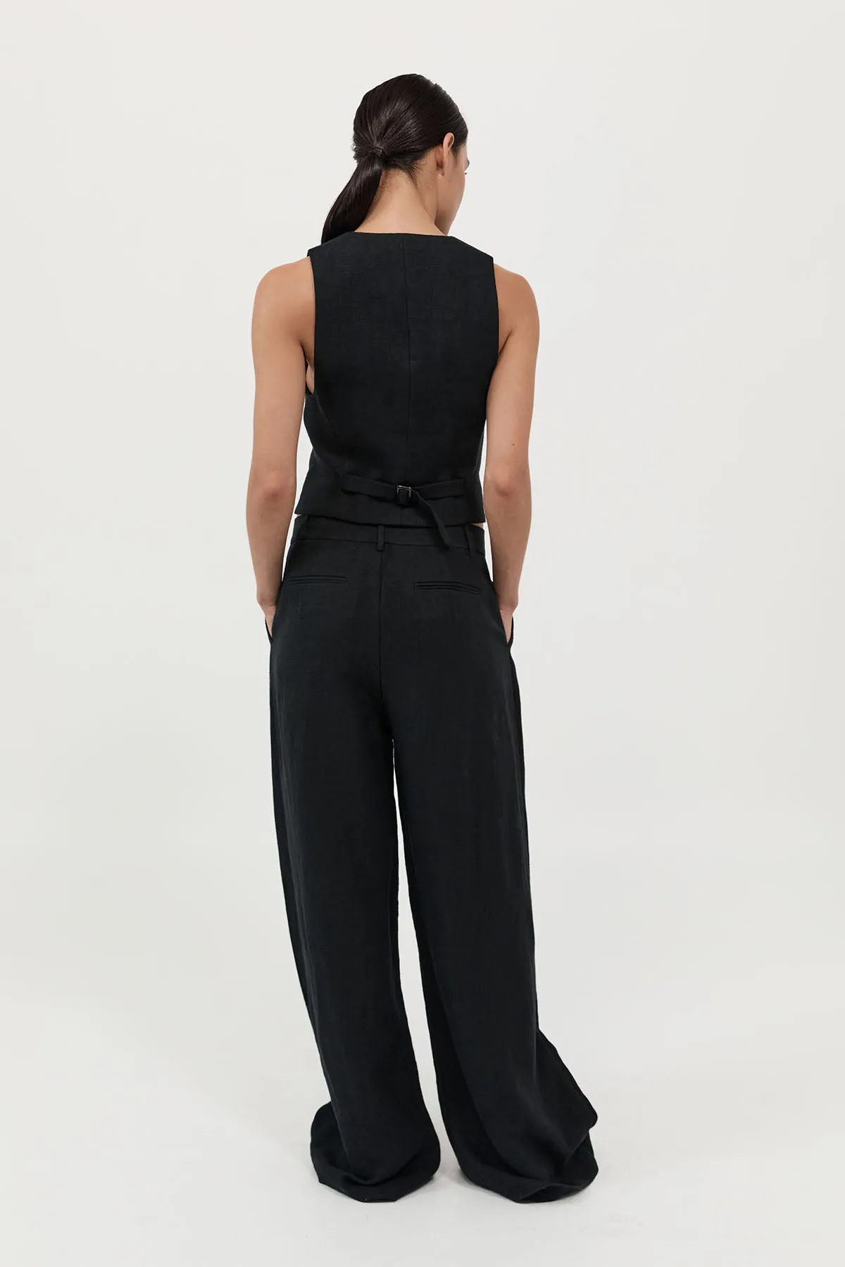 Tailored Linen Pants - Black sold by St. Agni product image thumbnail 4