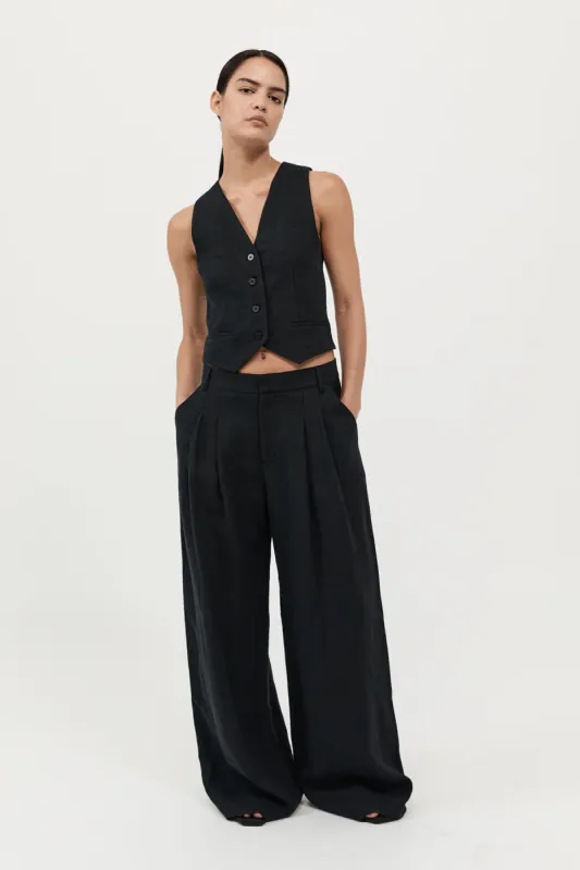 Tailored Linen Pants - Black sold by St. Agni