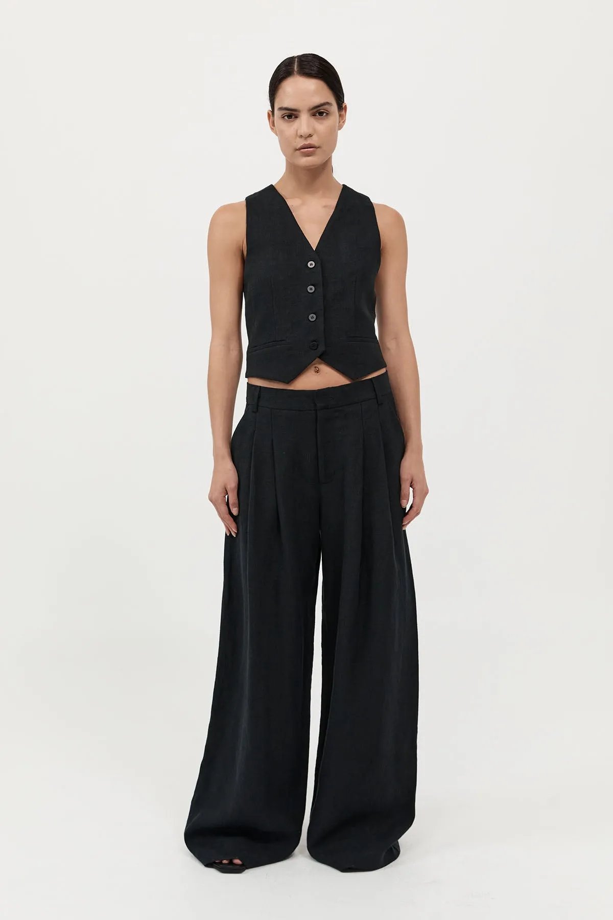 Tailored Linen Pants - Black sold by St. Agni product image thumbnail 2