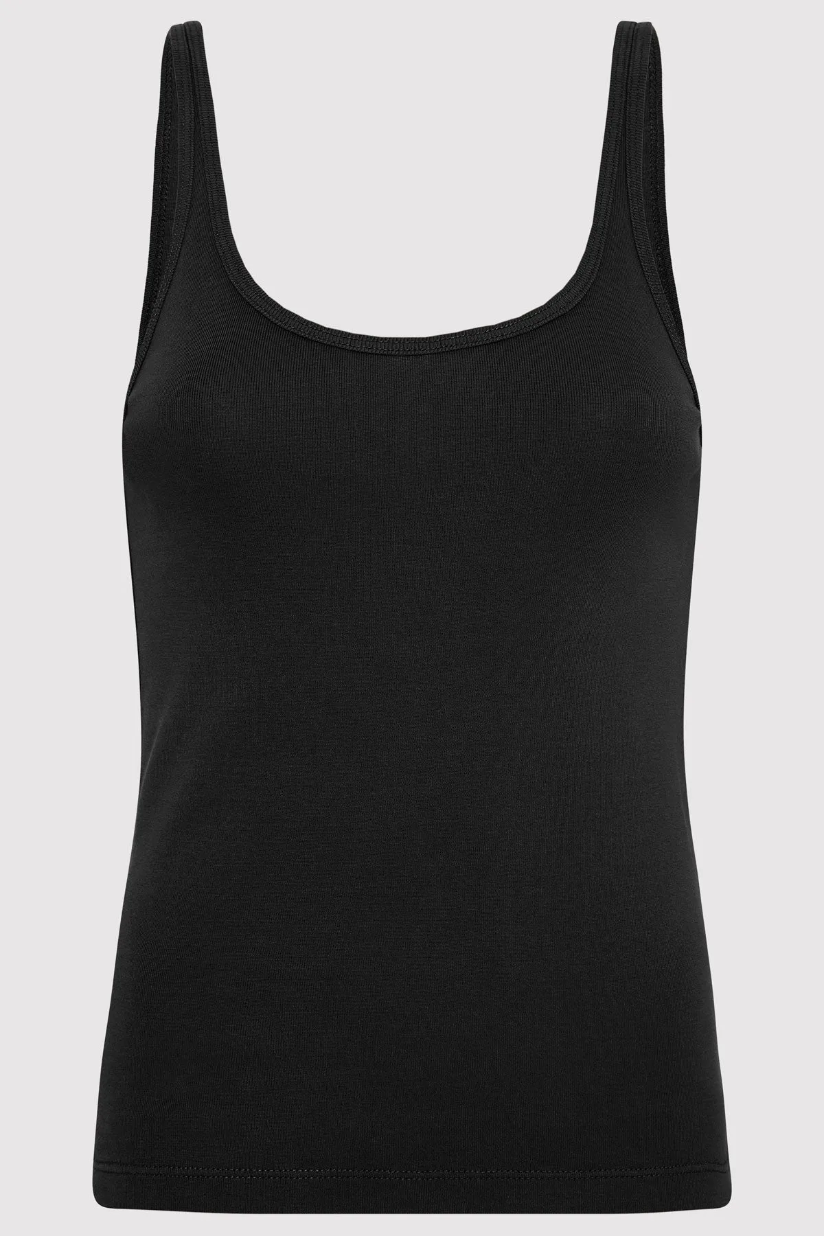 Organic Cotton Slim Scoop Tank - Black sold by St. Agni product image thumbnail 5