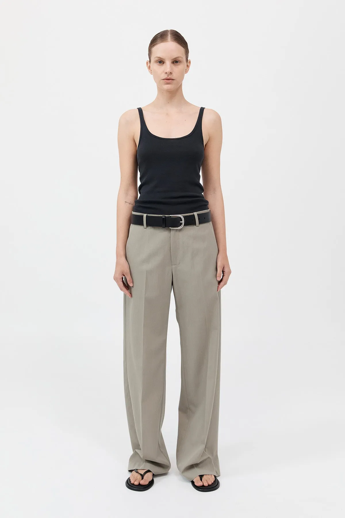 Organic Cotton Slim Scoop Tank - Black sold by St. Agni product image thumbnail 2