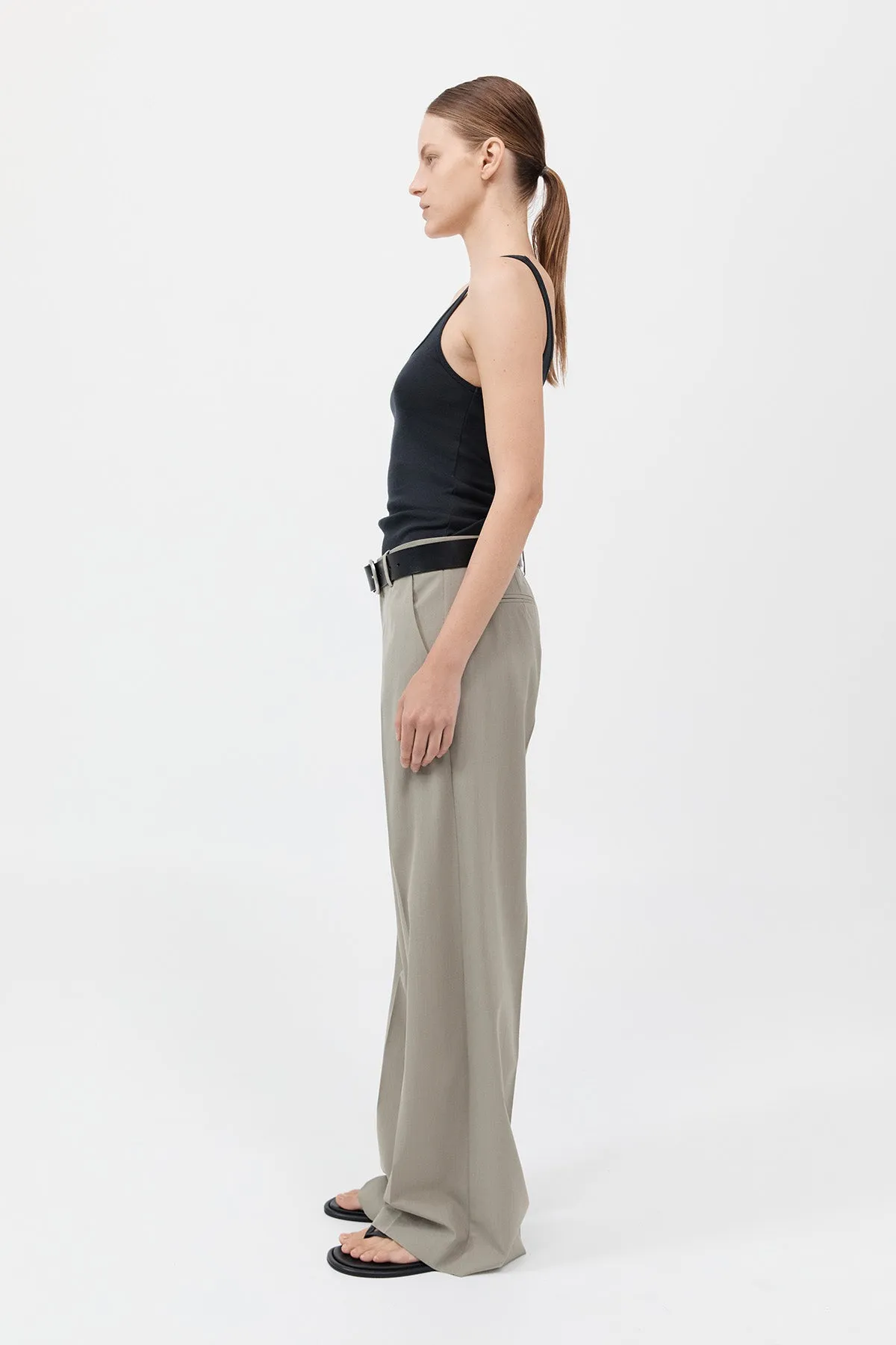 Organic Cotton Slim Scoop Tank - Black sold by St. Agni product image thumbnail 3