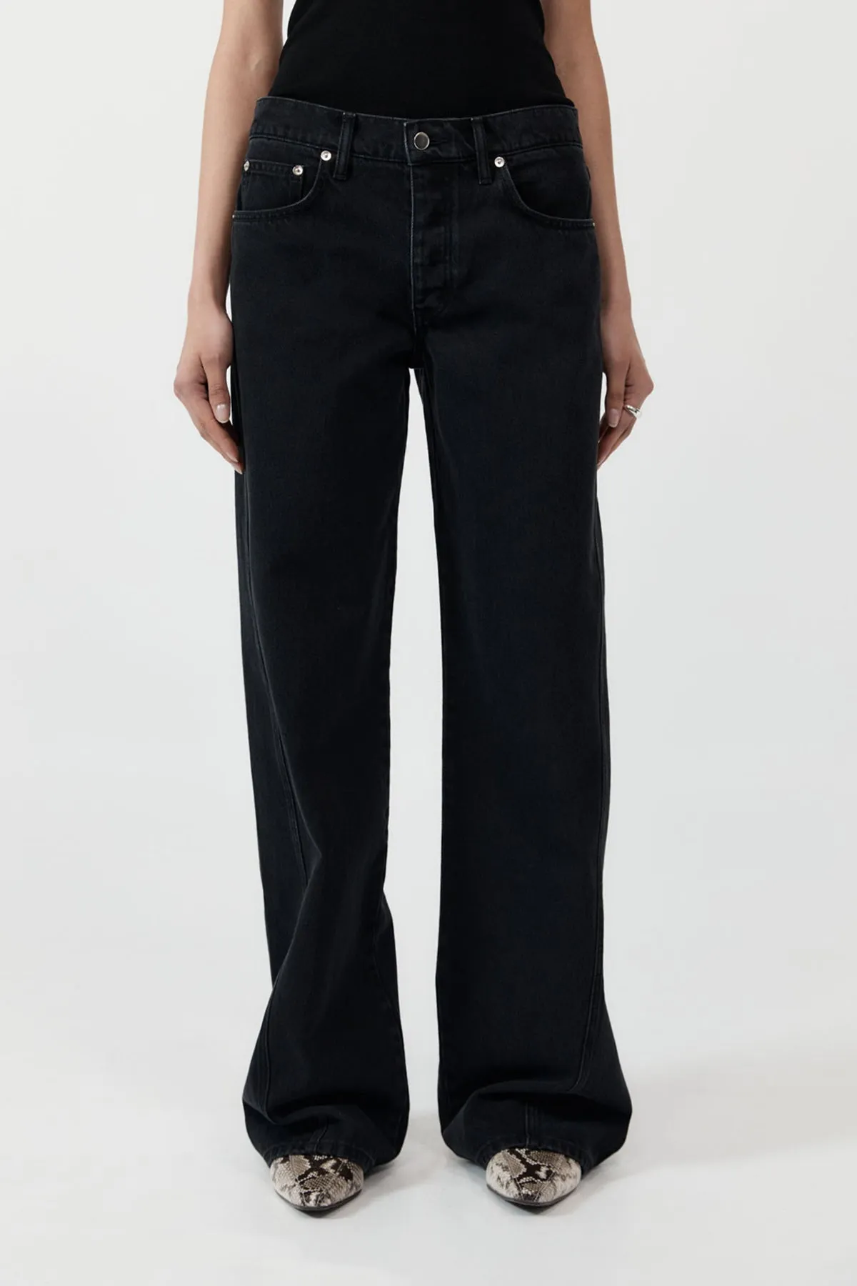 Low Rise Jeans - Washed Black sold by St. Agni product image thumbnail 4