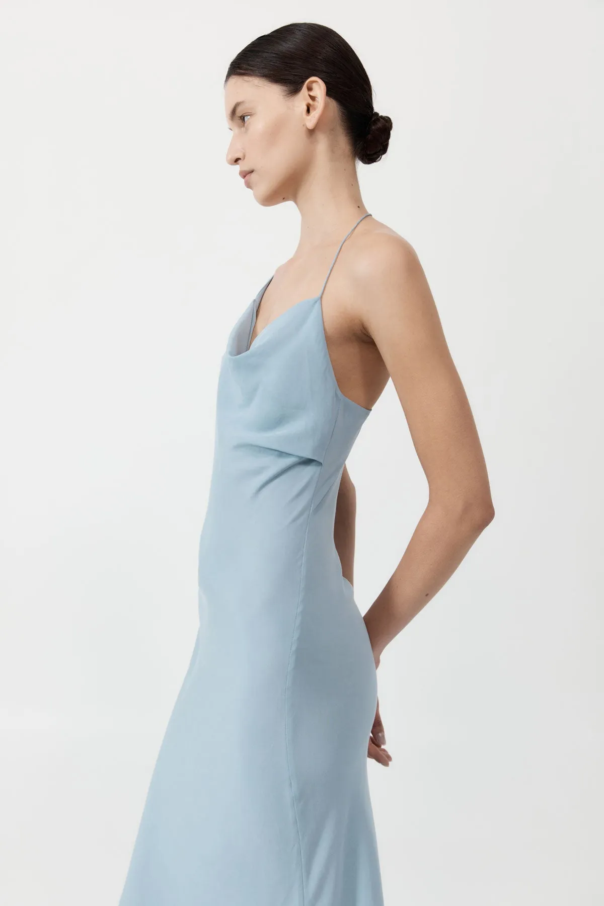 Asymm Drape Maxi Dress - Stone Blue sold by St. Agni product image thumbnail 3