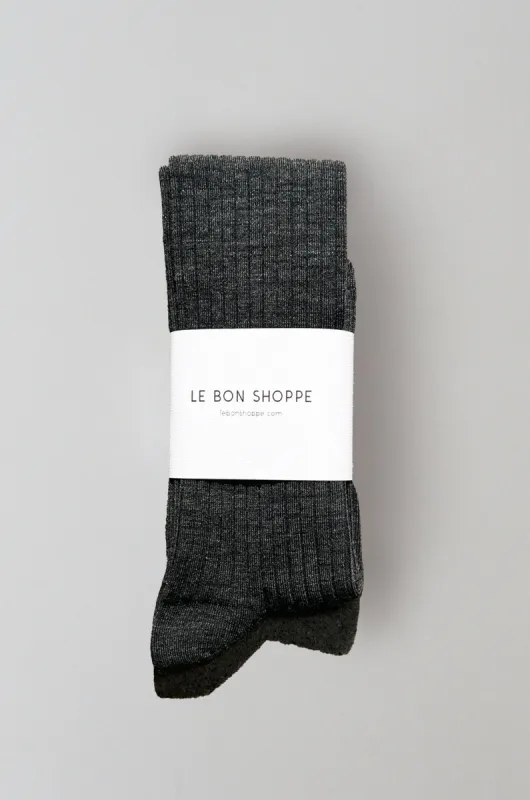 Schoolgirl Socks - Charcoal Melange - By Le Bon sold by St. Agni