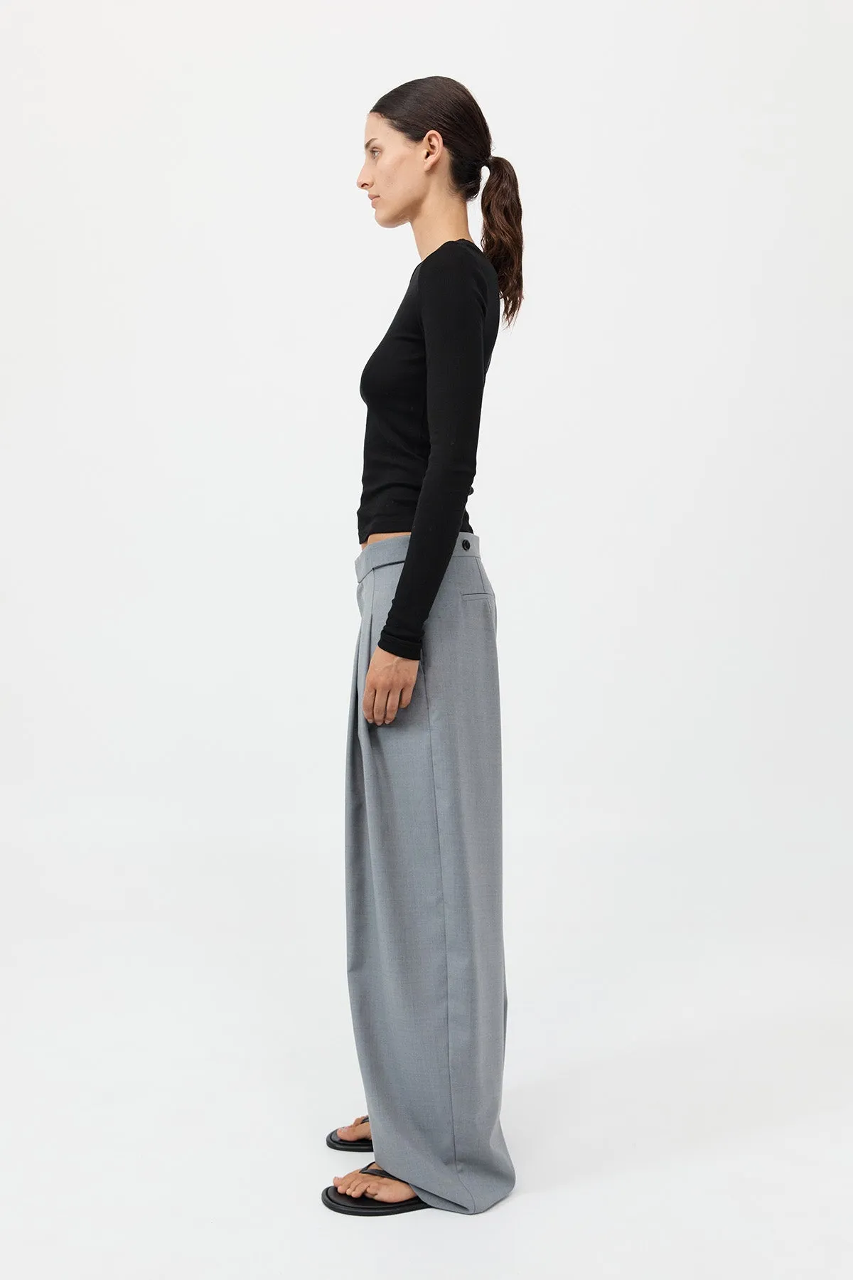 Organic Cotton Soft Rib Long Sleeve Top - Black sold by St. Agni product image thumbnail 3