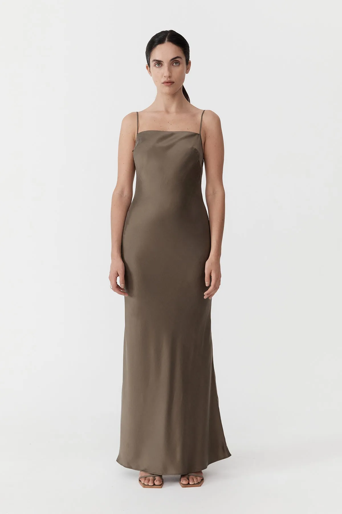Low Back Slip Dress - Kelp sold by St. Agni product image thumbnail 5