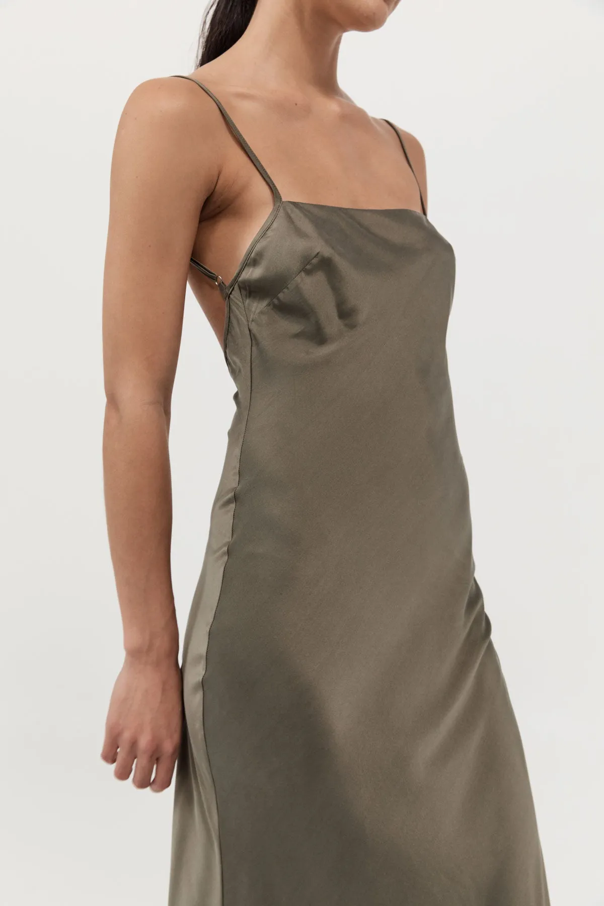 Low Back Slip Dress - Kelp sold by St. Agni product image thumbnail 3