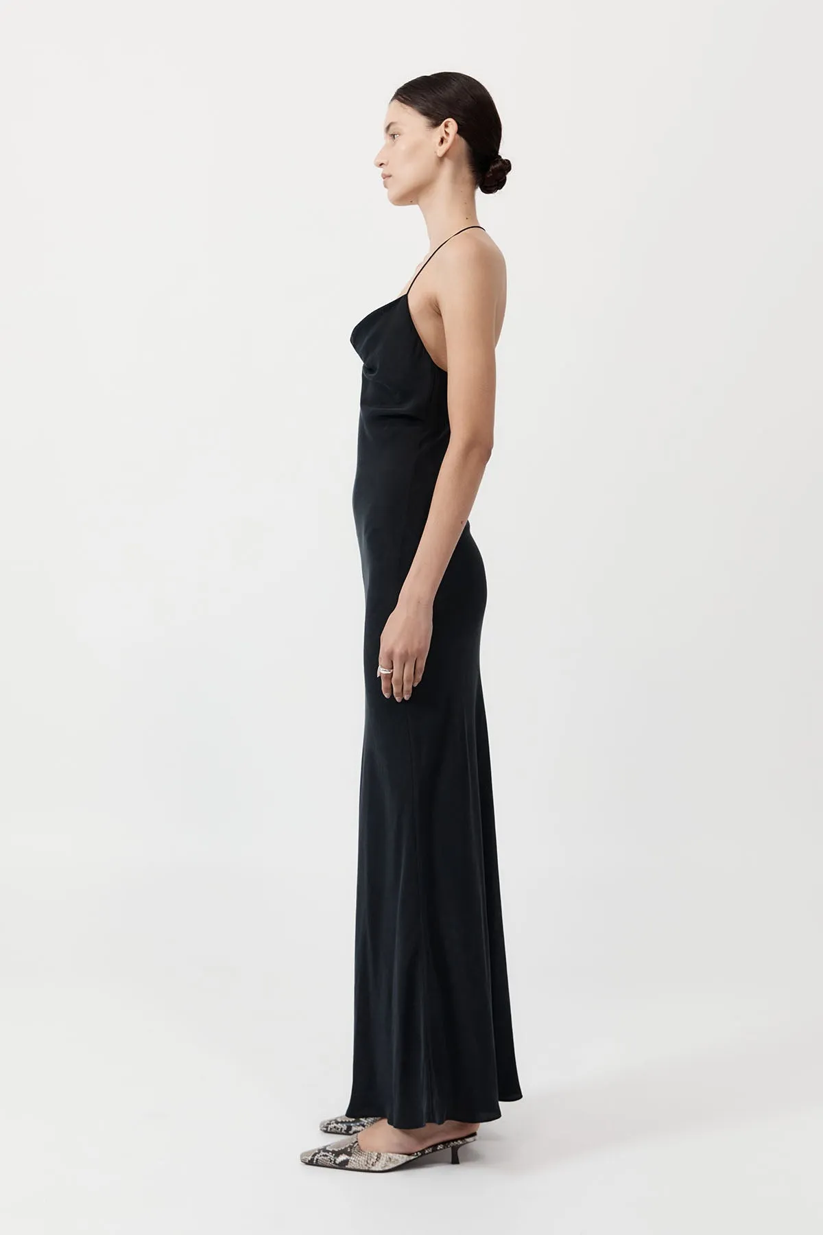 Asymm Drape Maxi Dress - Washed Black sold by St. Agni product image thumbnail 4