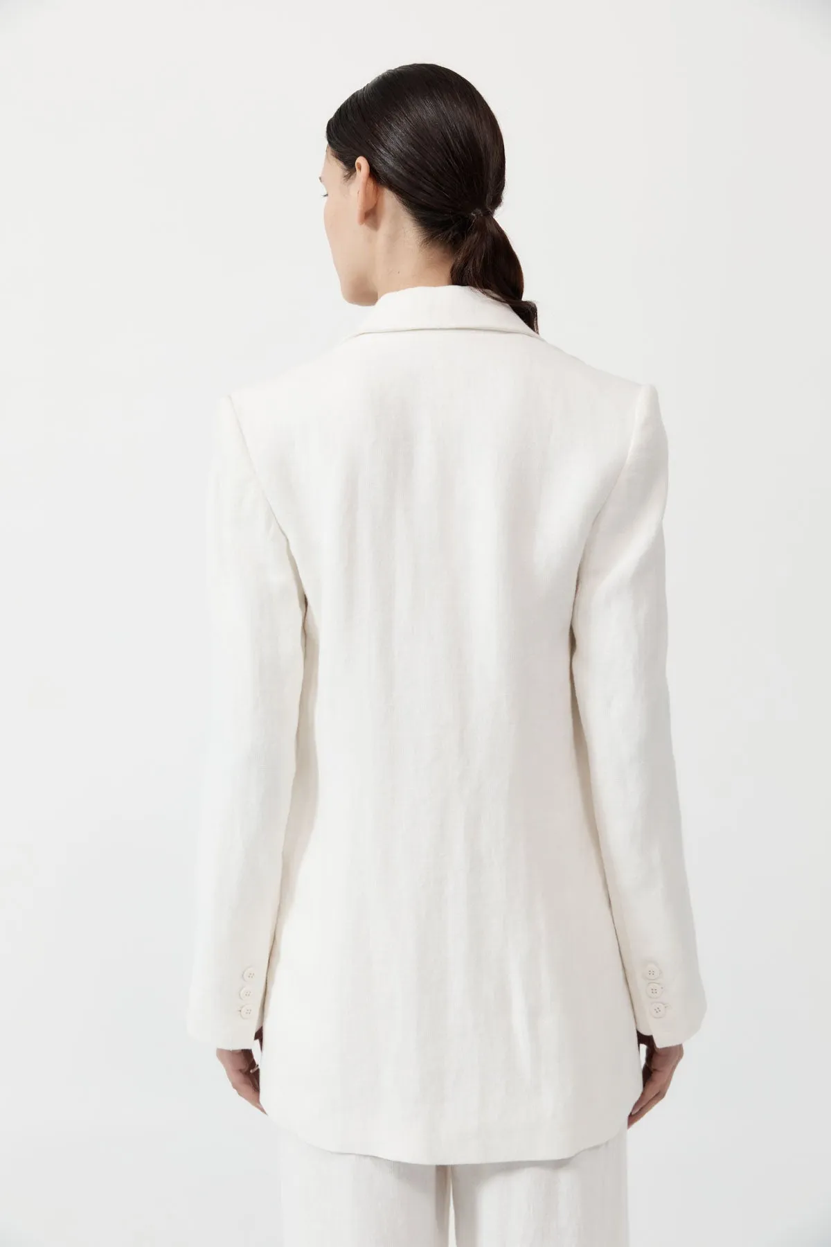 Tailored Linen Blazer - Ivory sold by St. Agni product image thumbnail 4