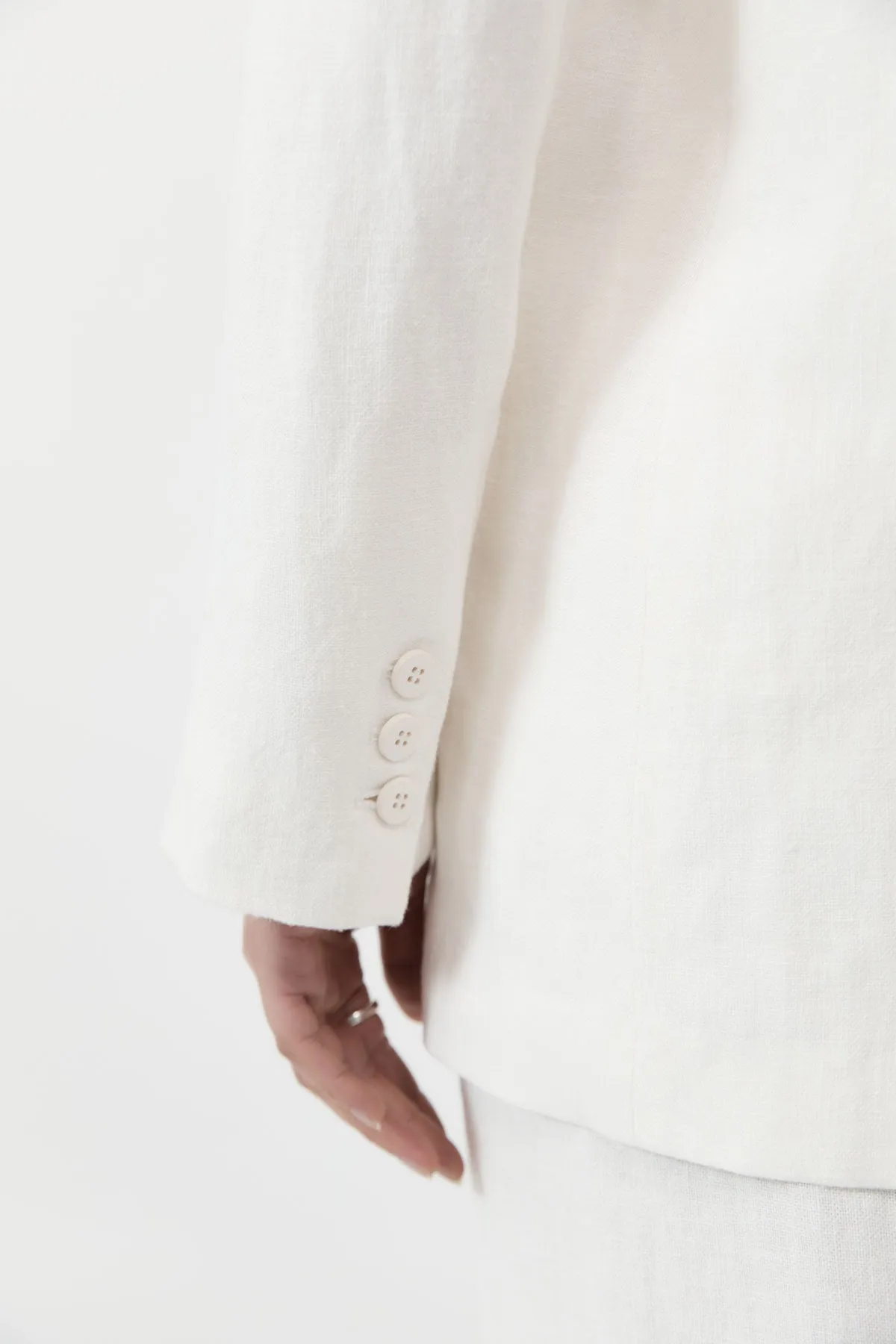 Tailored Linen Blazer - Ivory sold by St. Agni product image thumbnail 5