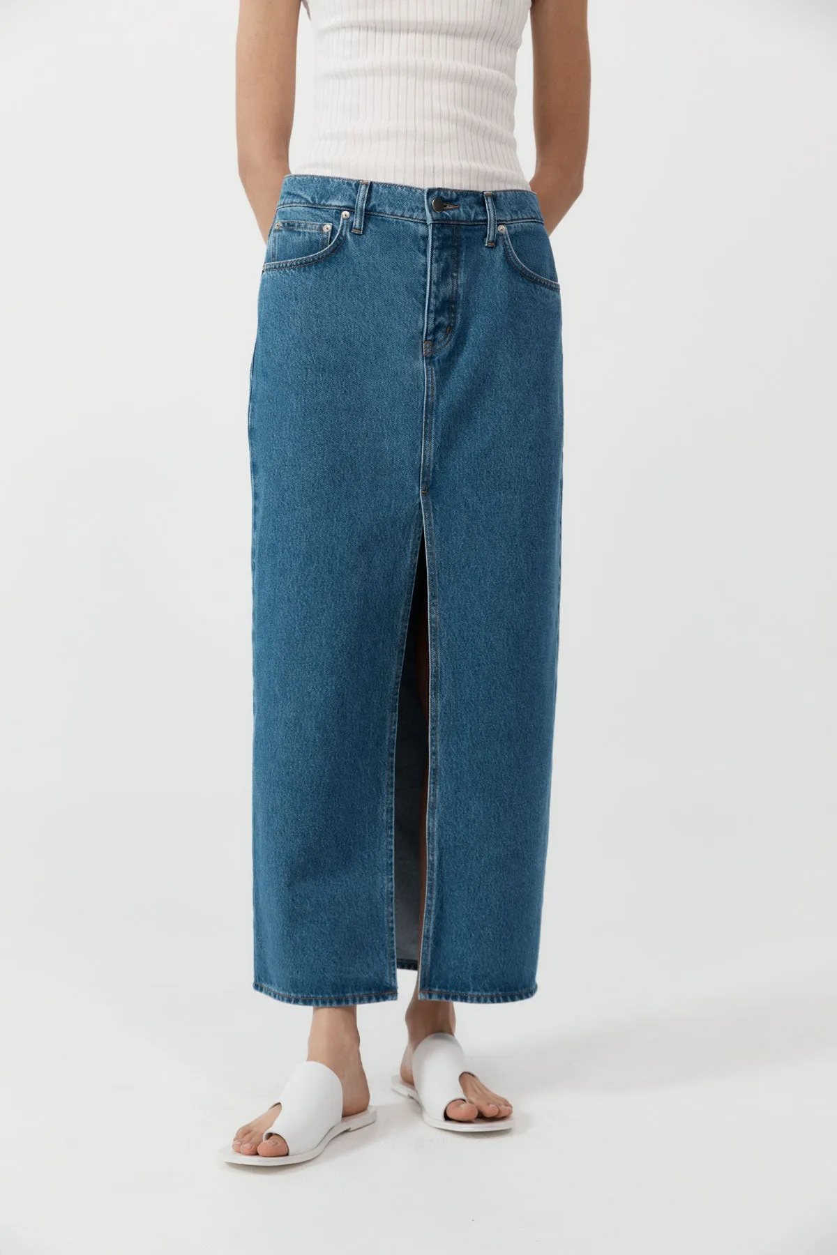 Denim Maxi Skirt - Denim Blue sold by St. Agni product image thumbnail 4