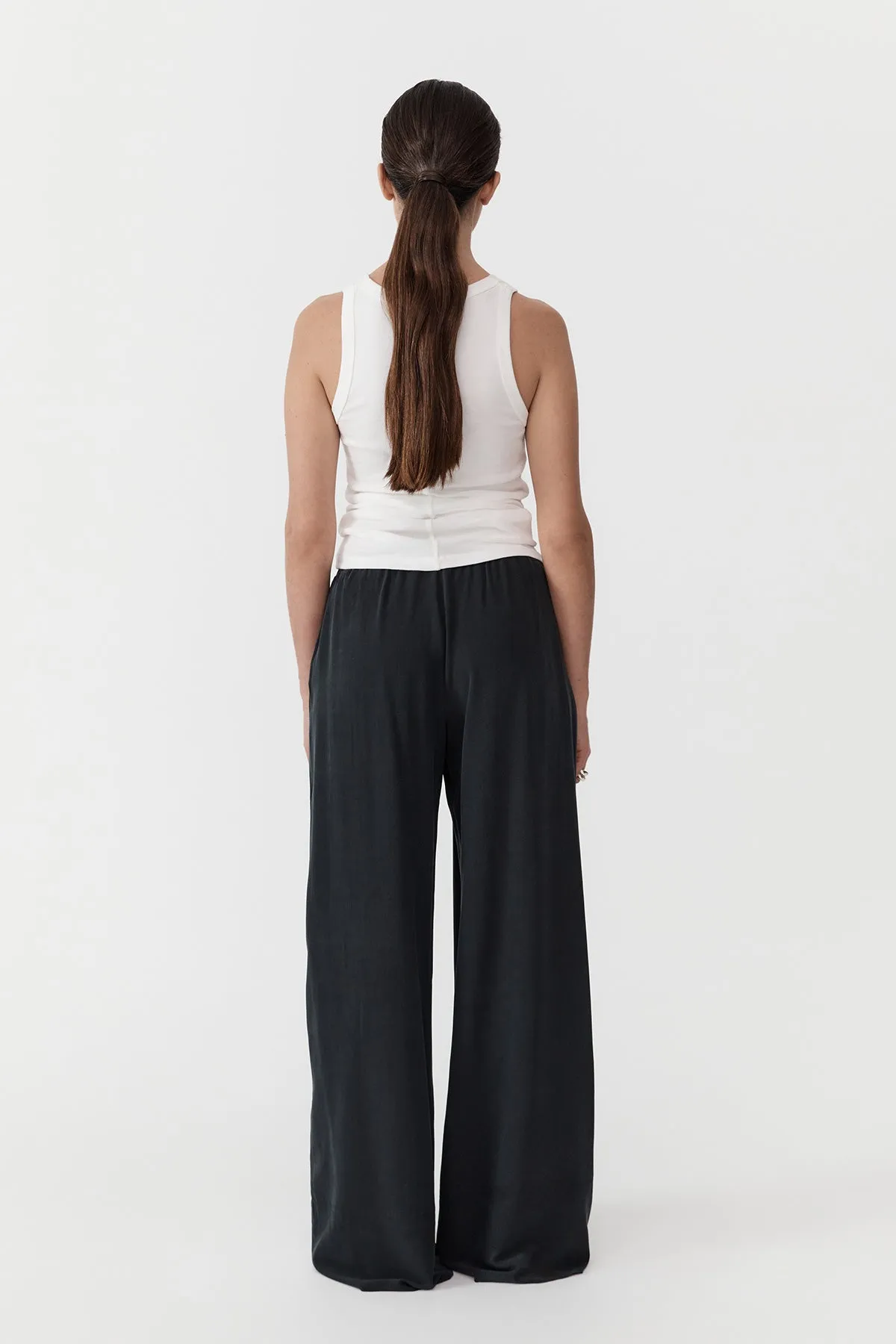 Relaxed Silk Pants - Washed Black sold by St. Agni product image thumbnail 5