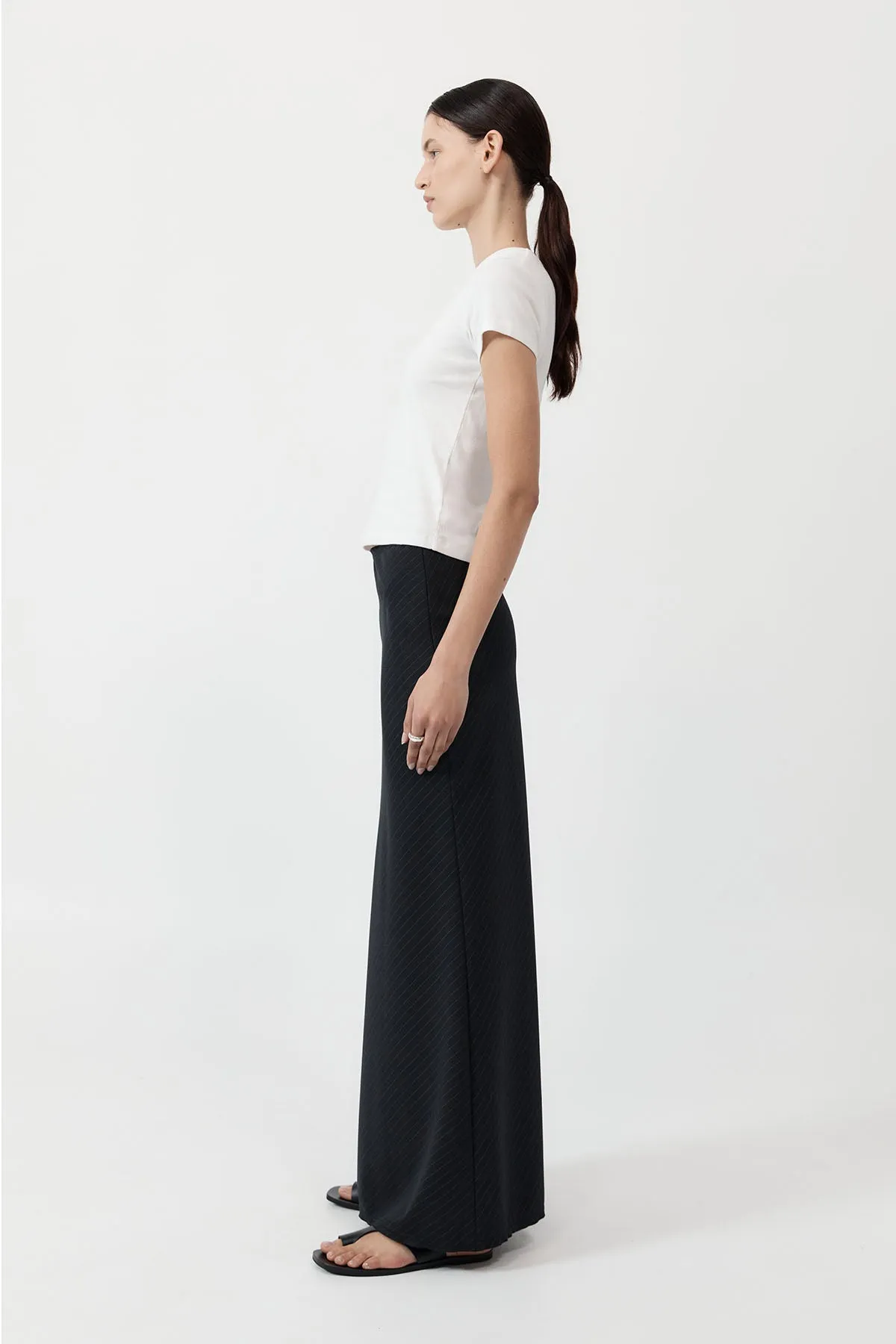 Pinstripe Maxi Skirt - Black sold by St. Agni product image thumbnail 3