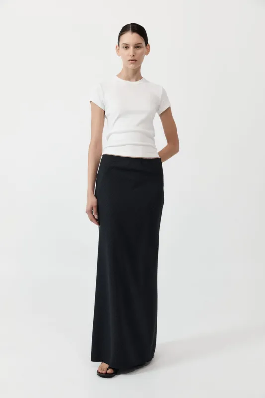 Pinstripe Maxi Skirt - Black sold by St. Agni